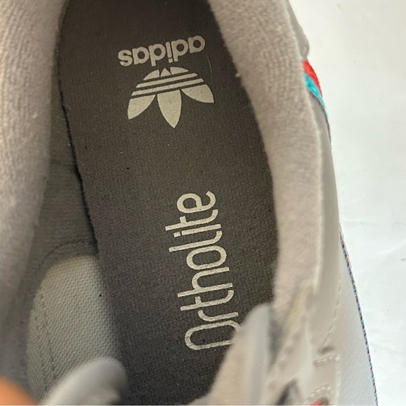 Adidas Continental 80 J Big Kid Shoes Ortholite Three-Hi-Res Aqua-Scarlet F99784 - Picture 9 of 12